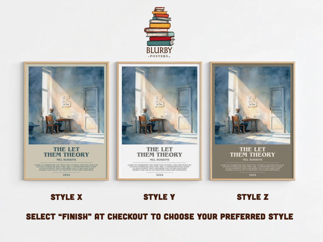 The Let Them Theory Bookish Wall Art by Mel Robbins – Style X, Y and Z side by side – choose your finish