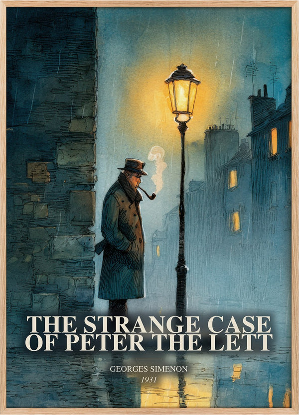 Strange Case Of Peter The Lett Book Watercolour Illustration by Georges Simenon