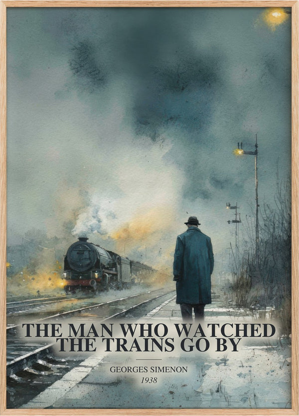 Man Who Watched The Trains Go By Book Watercolour Illustration by Georges Simenon