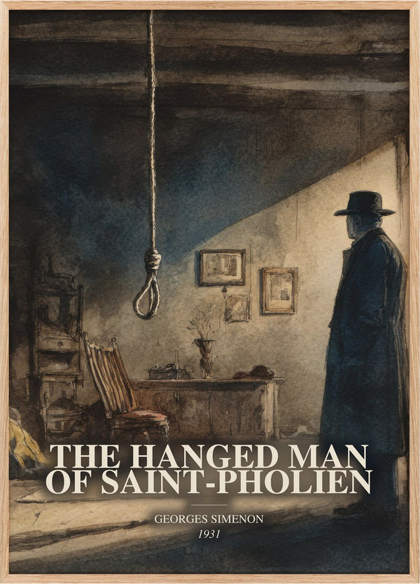 Hanged Man Of Saint-Pholien Book Watercolour Illustration by Georges Simenon
