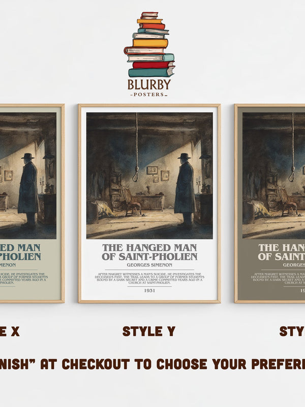 The Hanged Man Of Saint-Pholien bookish print in frame leaning in hallway – fantasy wall art