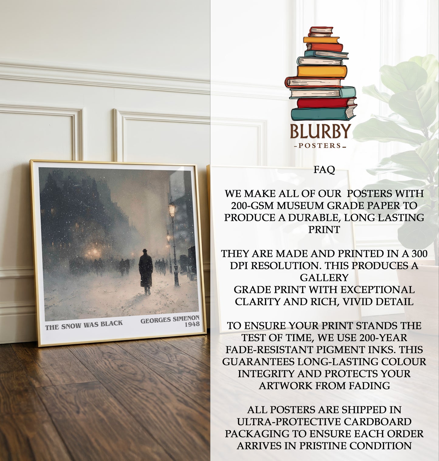 The Snow was Black Literary Art Print by Georges Simenon
