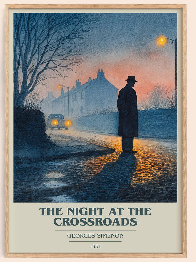 The Night At The Crossroads Book Cover Poster by Georges Simenon