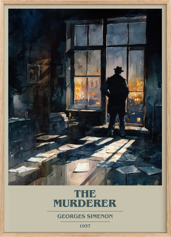 The Murderer Book Cover Poster by Georges Simenon