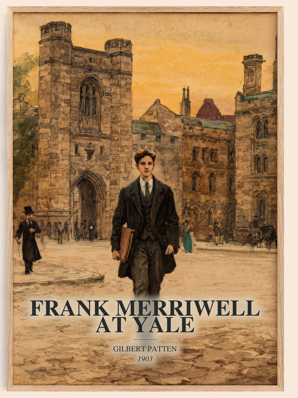 Frank Merriwell At Yale watercolour book poster by Gilbert Patten – framed literary art print