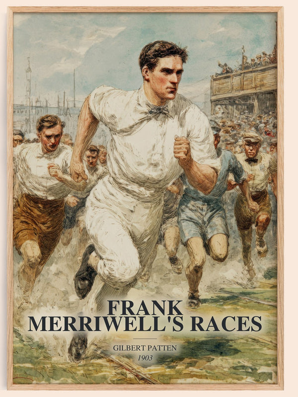 Frank Merriwell'S Races watercolour book poster by Gilbert Patten – framed literary art print