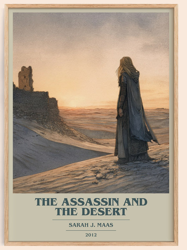 The Assassin And The Desert Book Cover Poster by Sarah J. Maas – framed poster