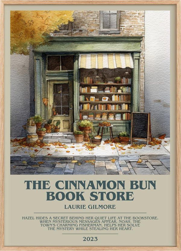 The Cinnamon Bun Book Store Bookish Wall Art by Laurie Gilmore