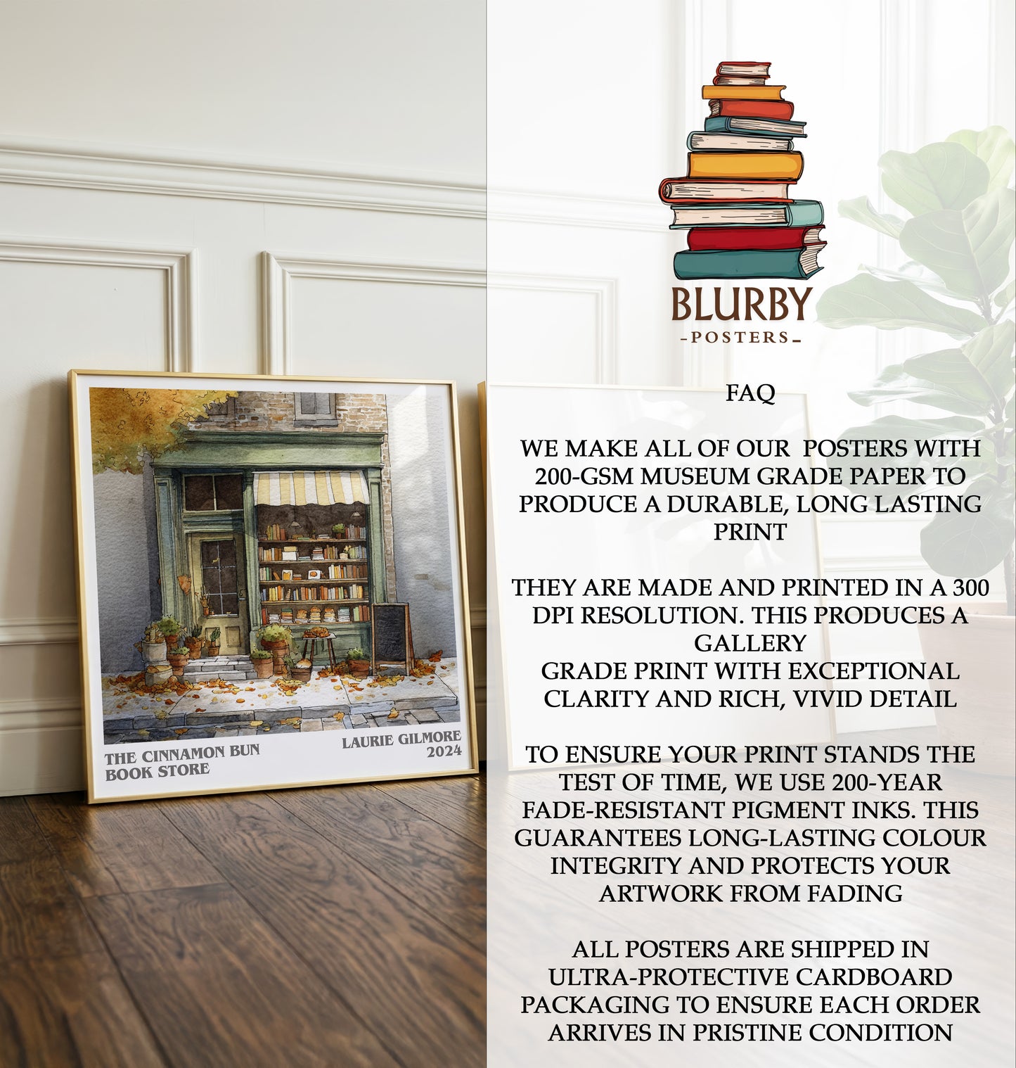 The Cinnamon Bun Book Store Literary Art Print by Laurie Gilmore