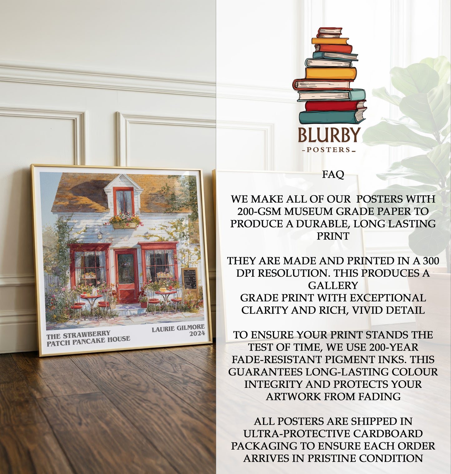 Strawberry Patch Pancake House Literary Art Print by Laurie Gilmore