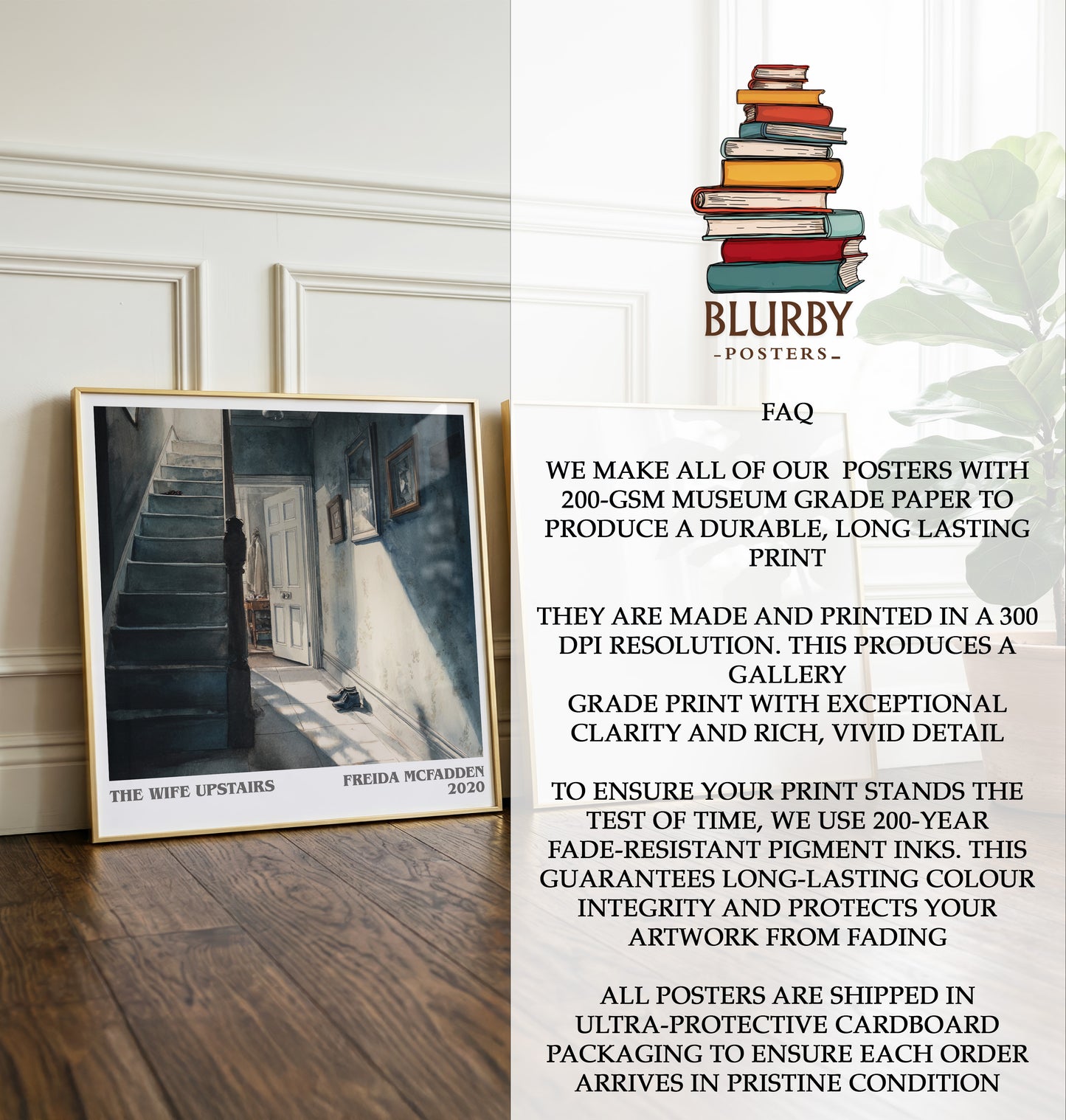 The Wife Upstairs Literary Art Print by Freida Mcfadden