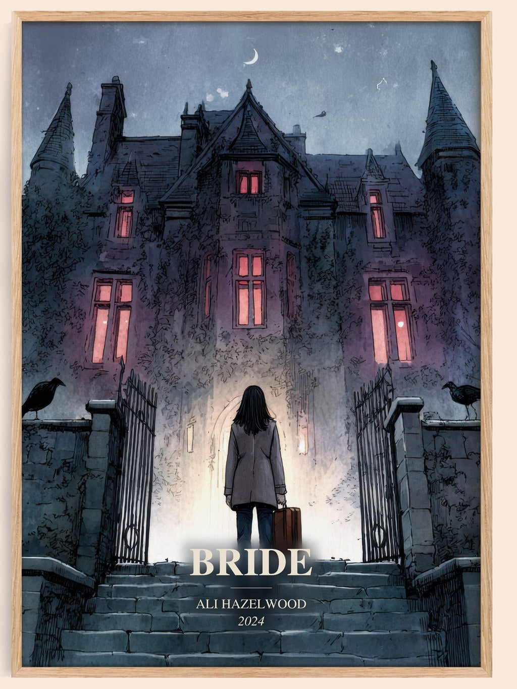 Bride watercolour book poster by Ali Hazelwood – framed literary art print