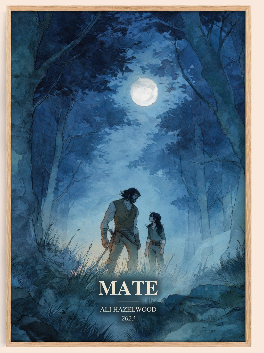 Mate watercolour book poster by Ali Hazelwood – framed literary art print