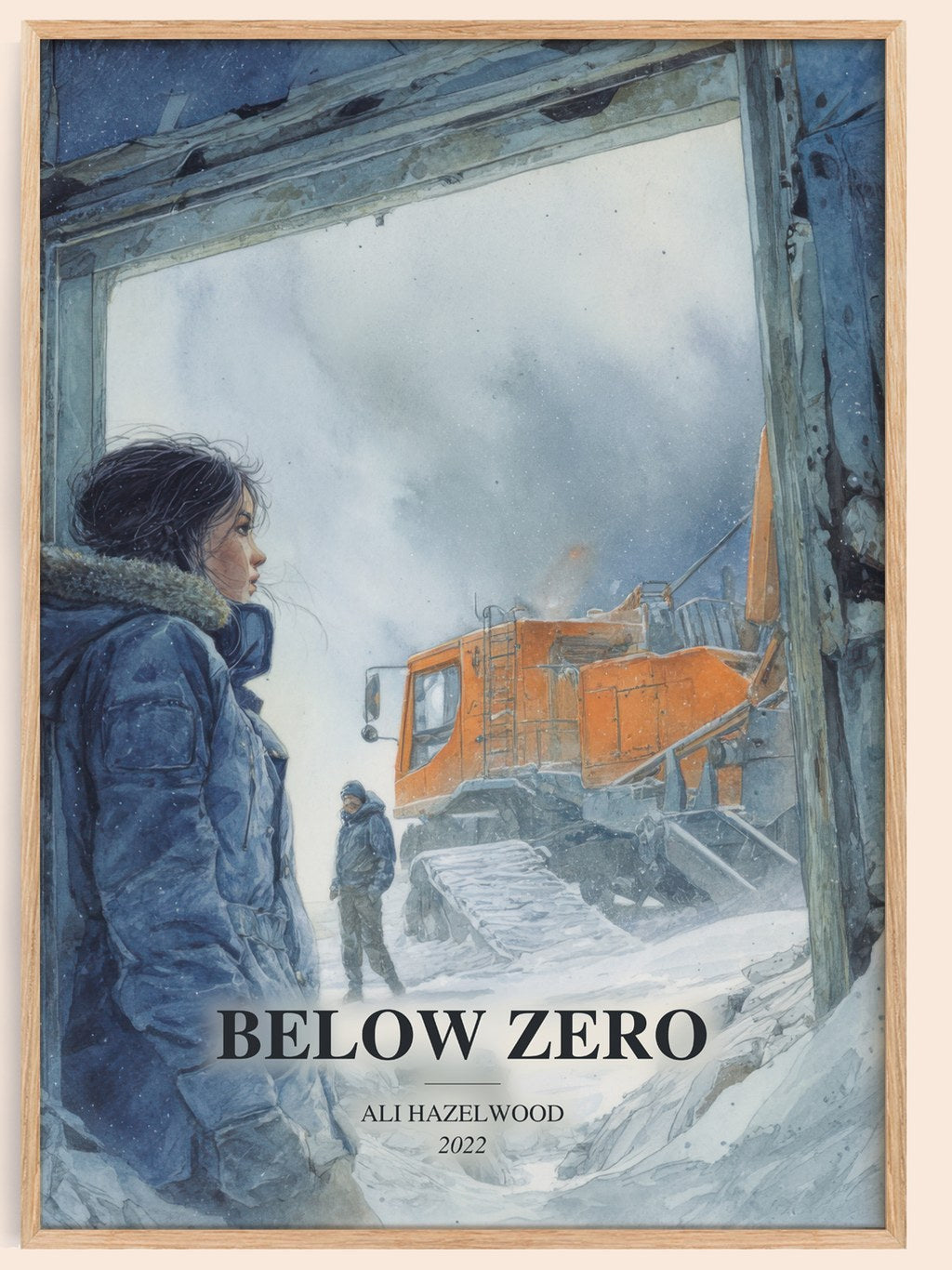 Below Zero watercolour book poster by Ali Hazelwood – framed literary art print