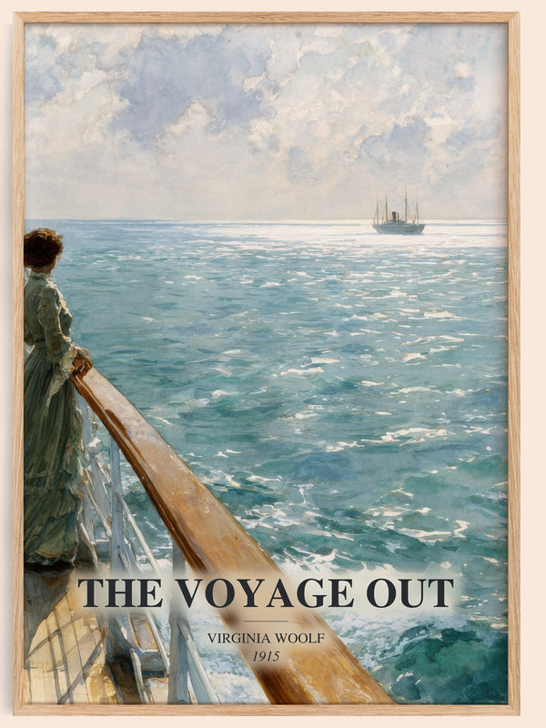 The Voyage Out watercolour book poster by Virginia Woolf – framed literary art print