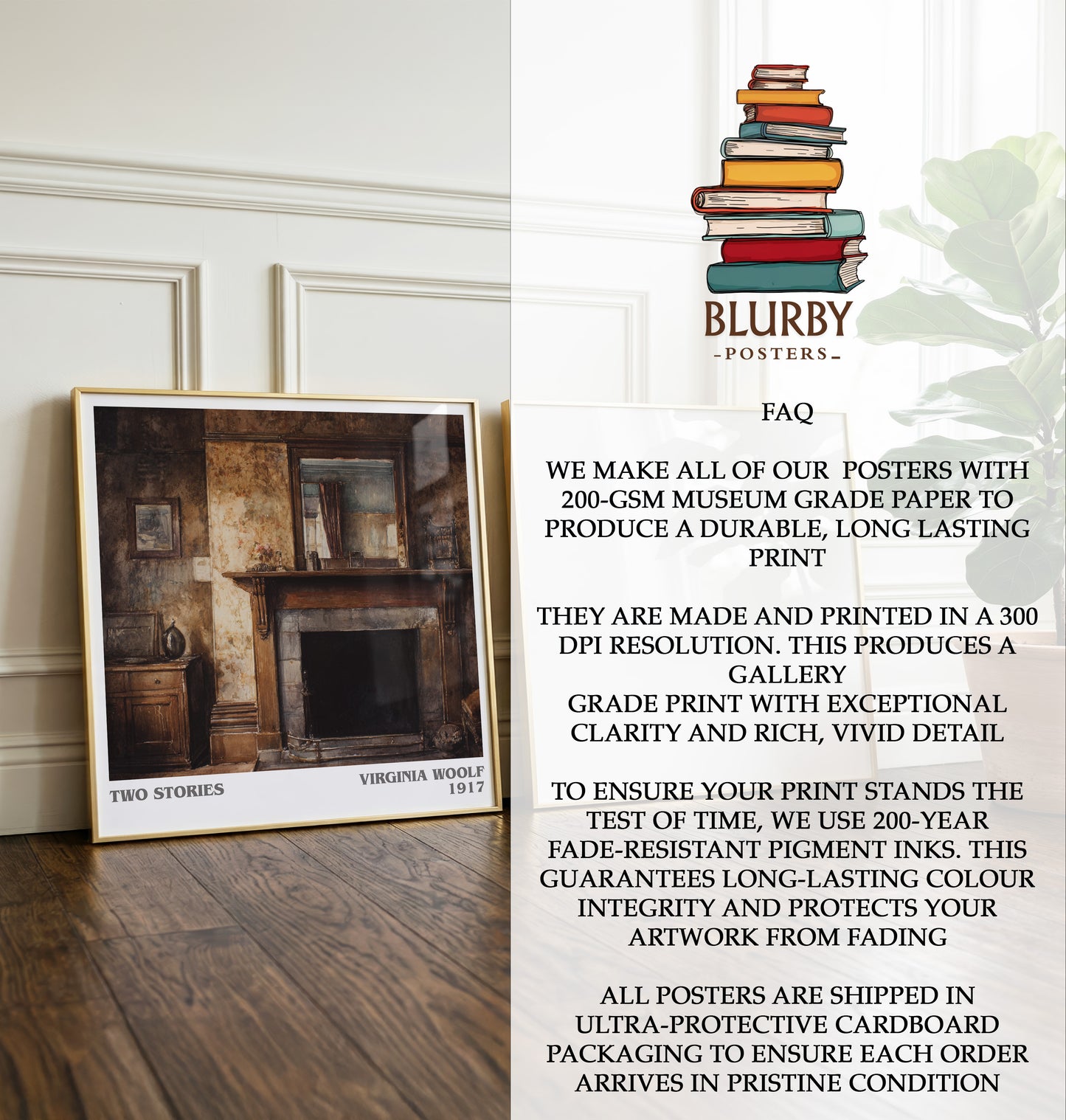 Two Stories Literary Art Print by Virginia Woolf