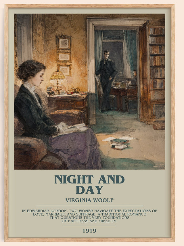 Night and Day Bookish Wall Art by Virginia Woolf