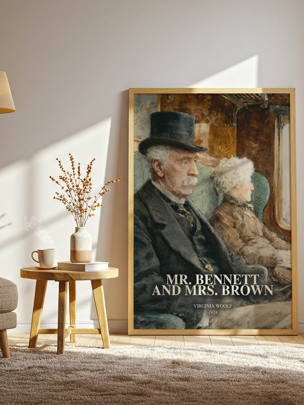 Mr. Bennett And Mrs. Brown watercolour print in frame leaning in hallway – non fiction wall art