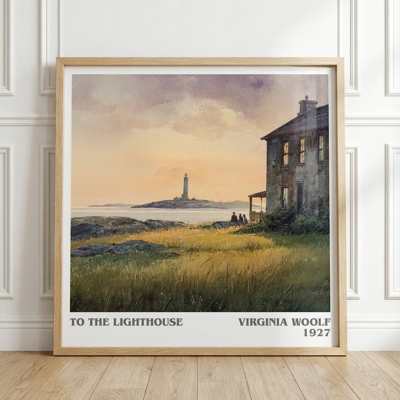 To the Lighthouse literary print in frame leaning in hallway – non fiction wall art
