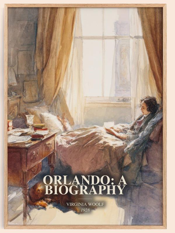 Orlando: A Biography watercolour book poster by Virginia Woolf – framed literary art print
