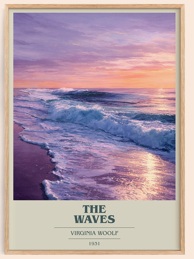The Waves Book Cover Poster by Virginia Woolf