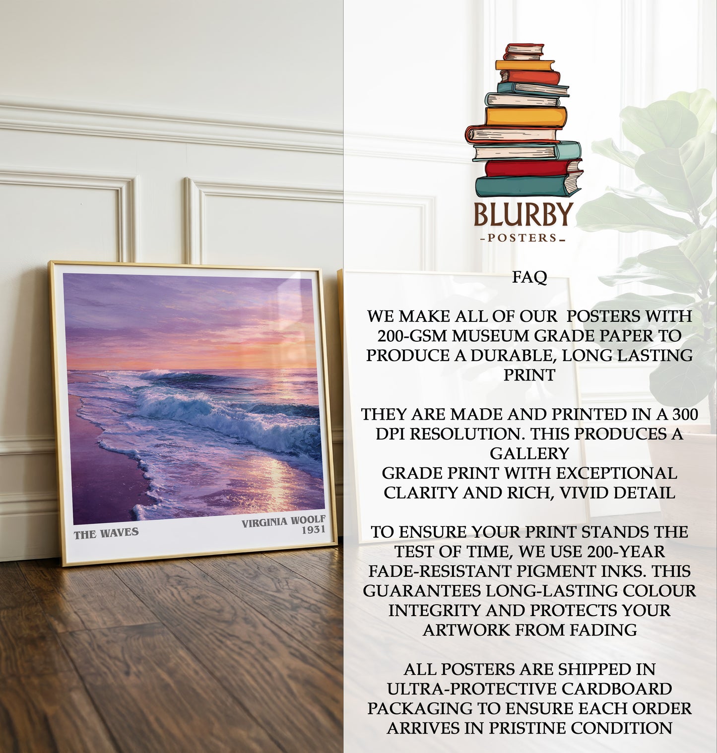 The Waves Literary Art Print by Virginia Woolf