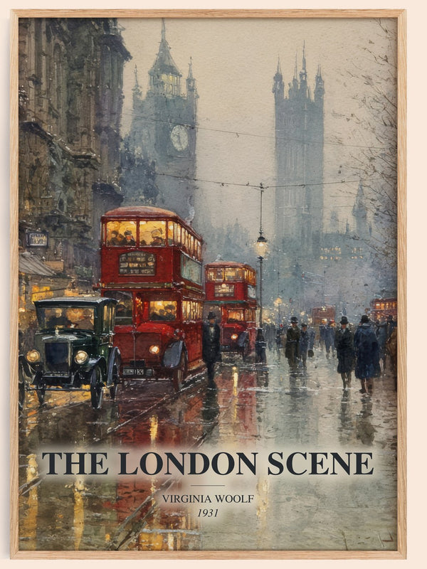 The London Scene watercolour book poster by Virginia Woolf – framed literary art print