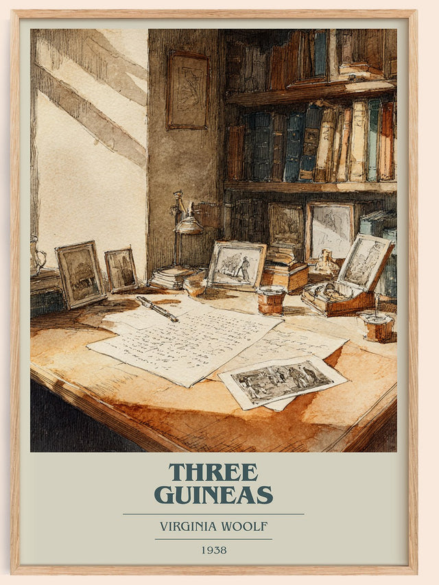 Three Guineas Book Cover Poster by Virginia Woolf