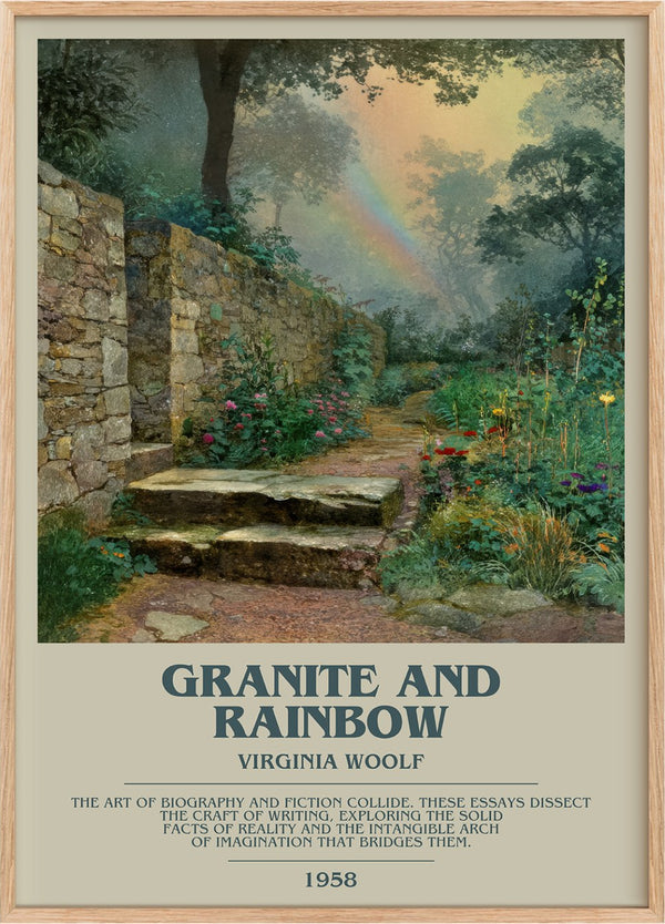 Granite and Rainbow Bookish Wall Art by Virginia Woolf