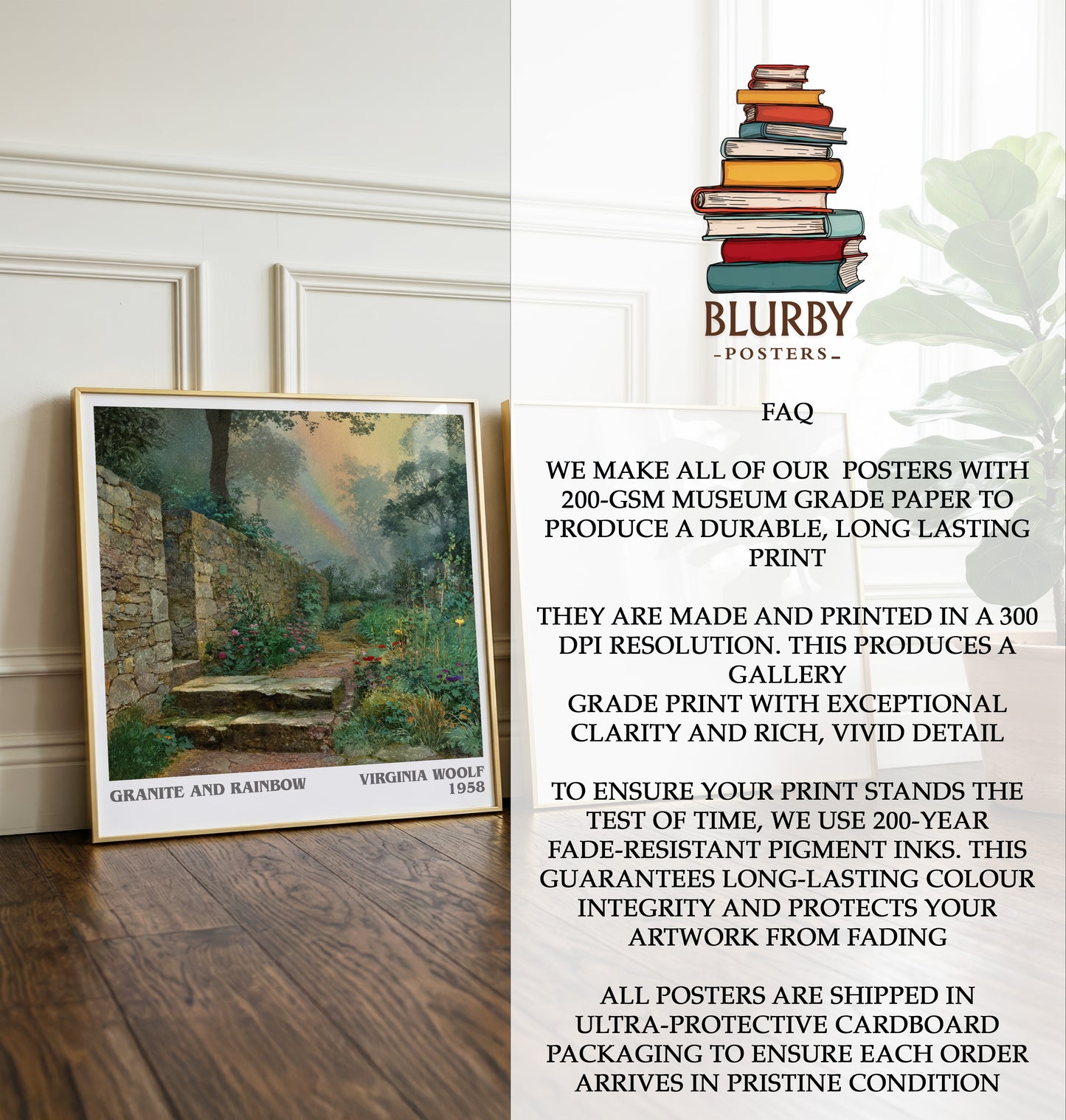 Granite and Rainbow Literary Art Print by Virginia Woolf