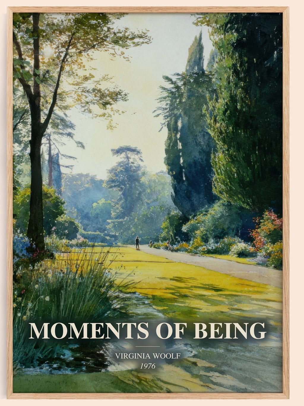 Moments Of Being watercolour book poster by Virginia Woolf – framed literary art print