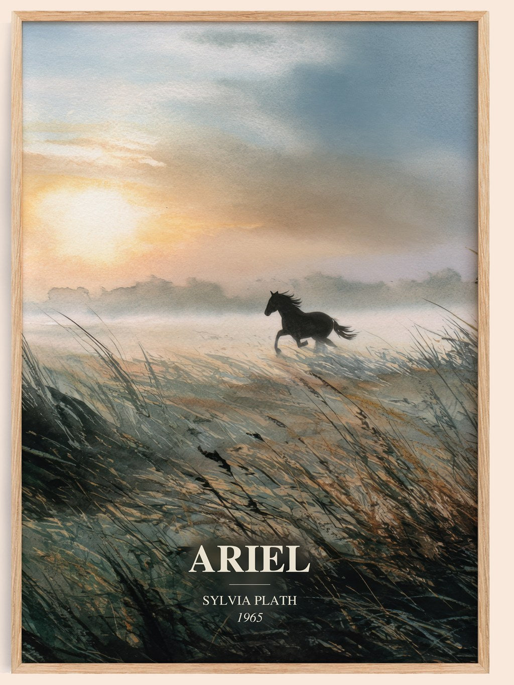 Ariel watercolour book poster by Sylvia Plath – framed literary art print
