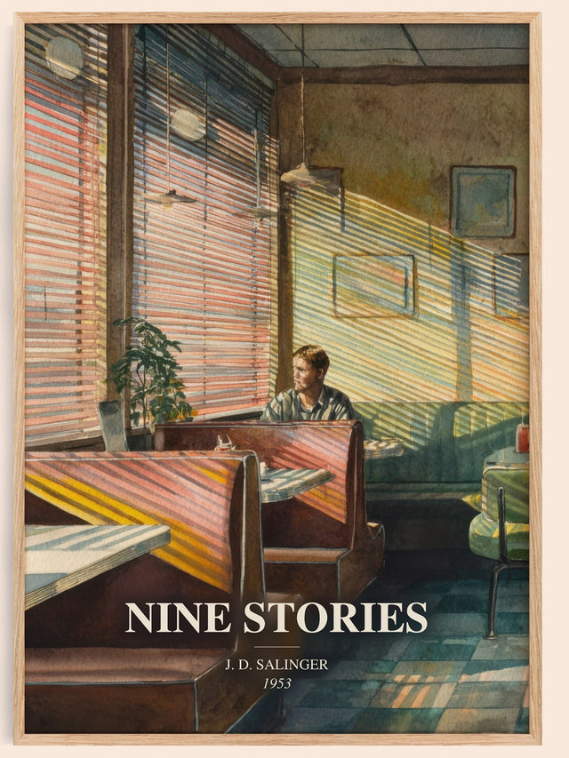 Nine Stories Book Watercolour Illustration by J. D. Salinger