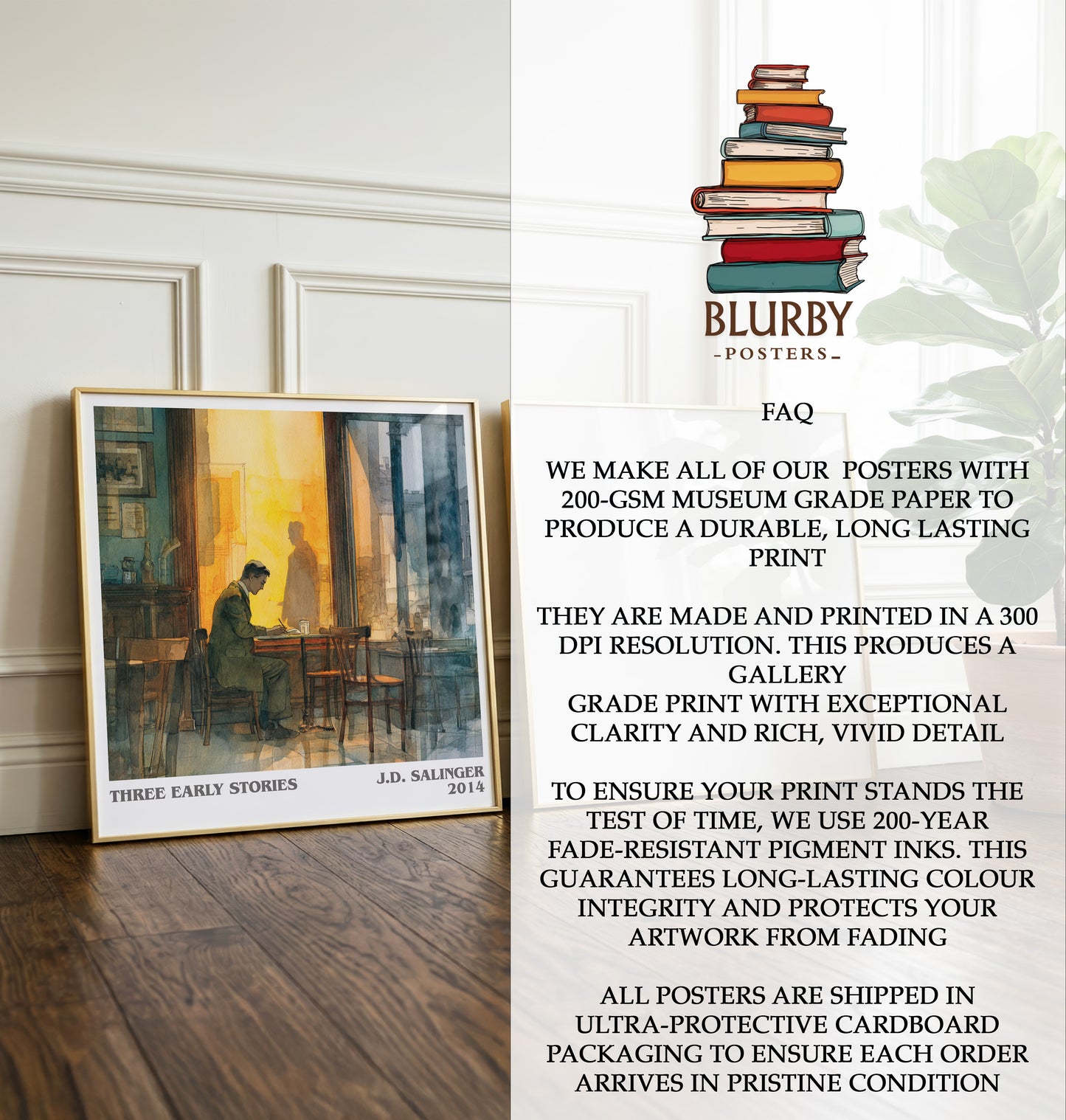 Three Early Stories literary literary print detail – J. D. Salinger book art