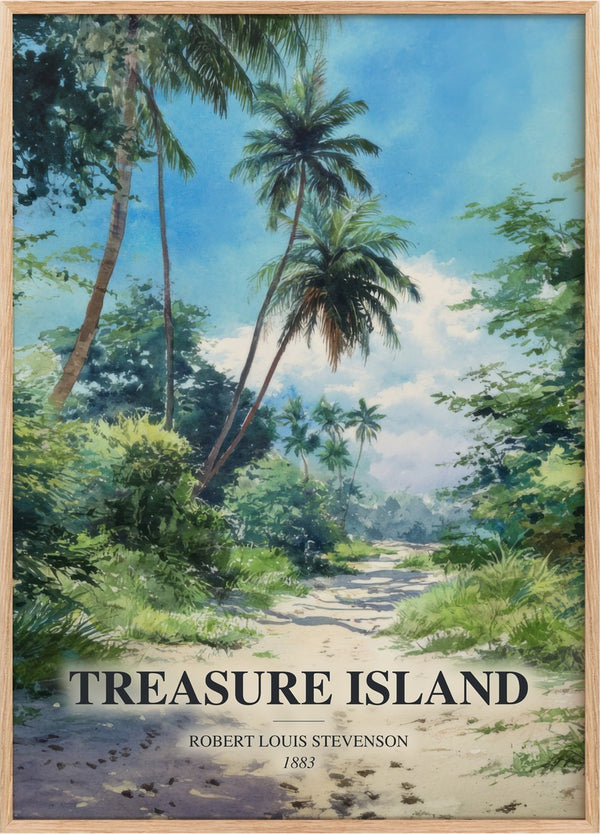 Treasure Island Book Watercolour Illustration by R. Stevenson