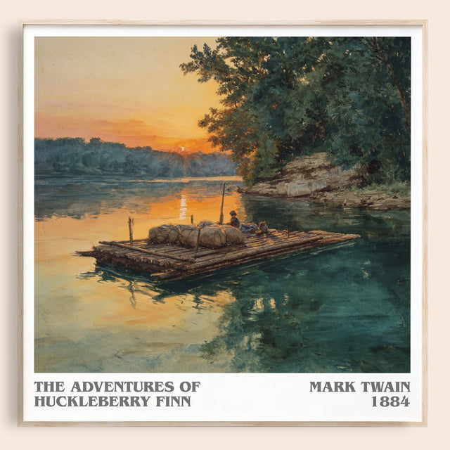 The Adventures of Huckleberry Finn Literary Art Print by Mark Twain