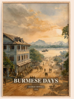 Burmese Days Book Watercolour Illustration by George Orwell