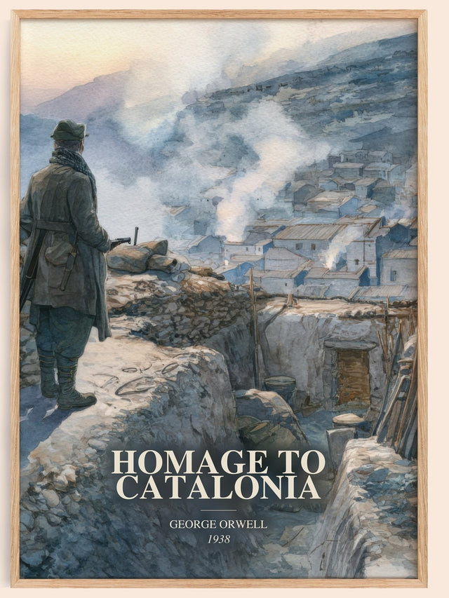 Homage To Catalonia Book Watercolour Illustration by George Orwell