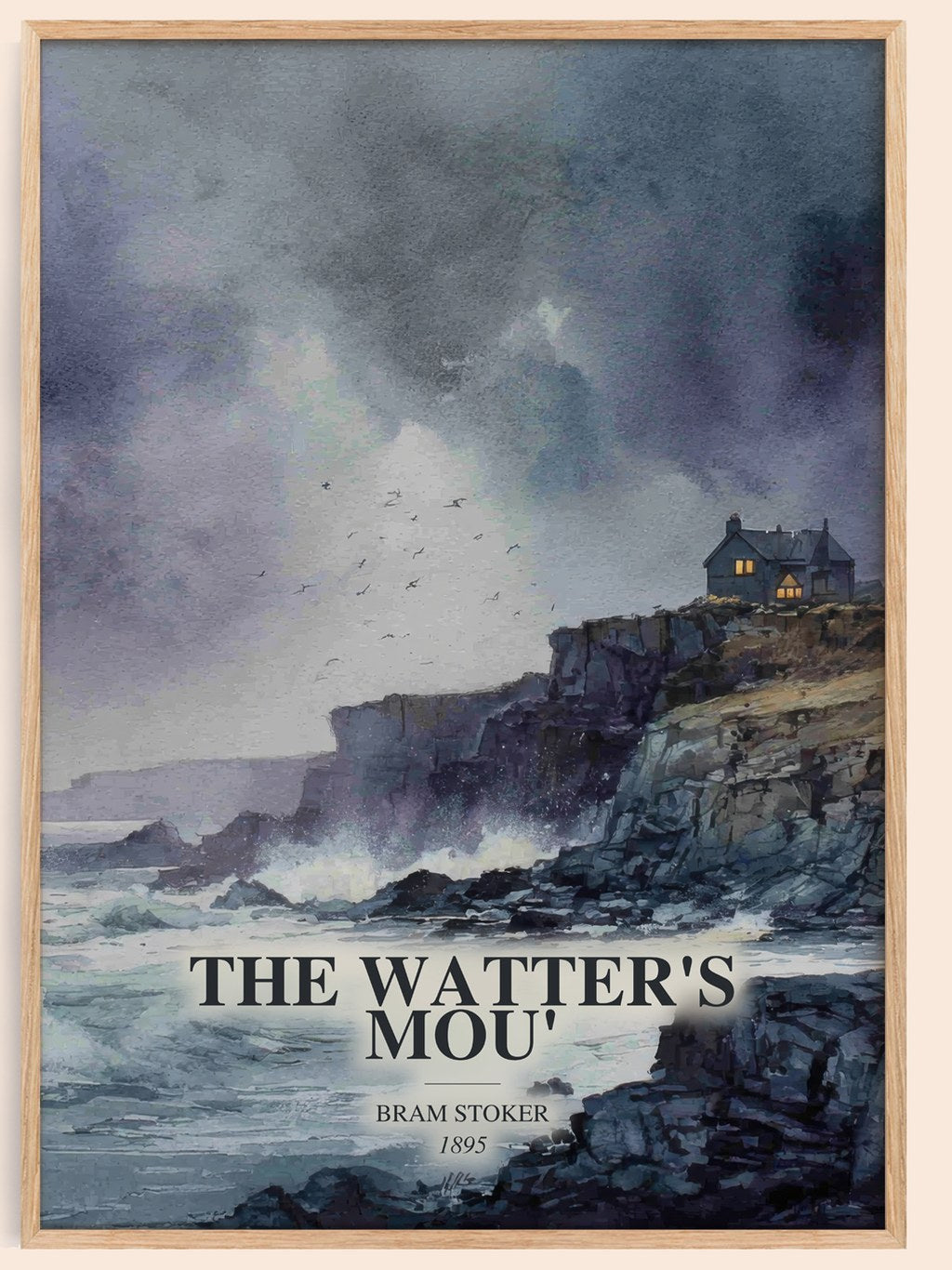 The Watter'S Mou' watercolour book poster by Bram Stoker – framed literary art print