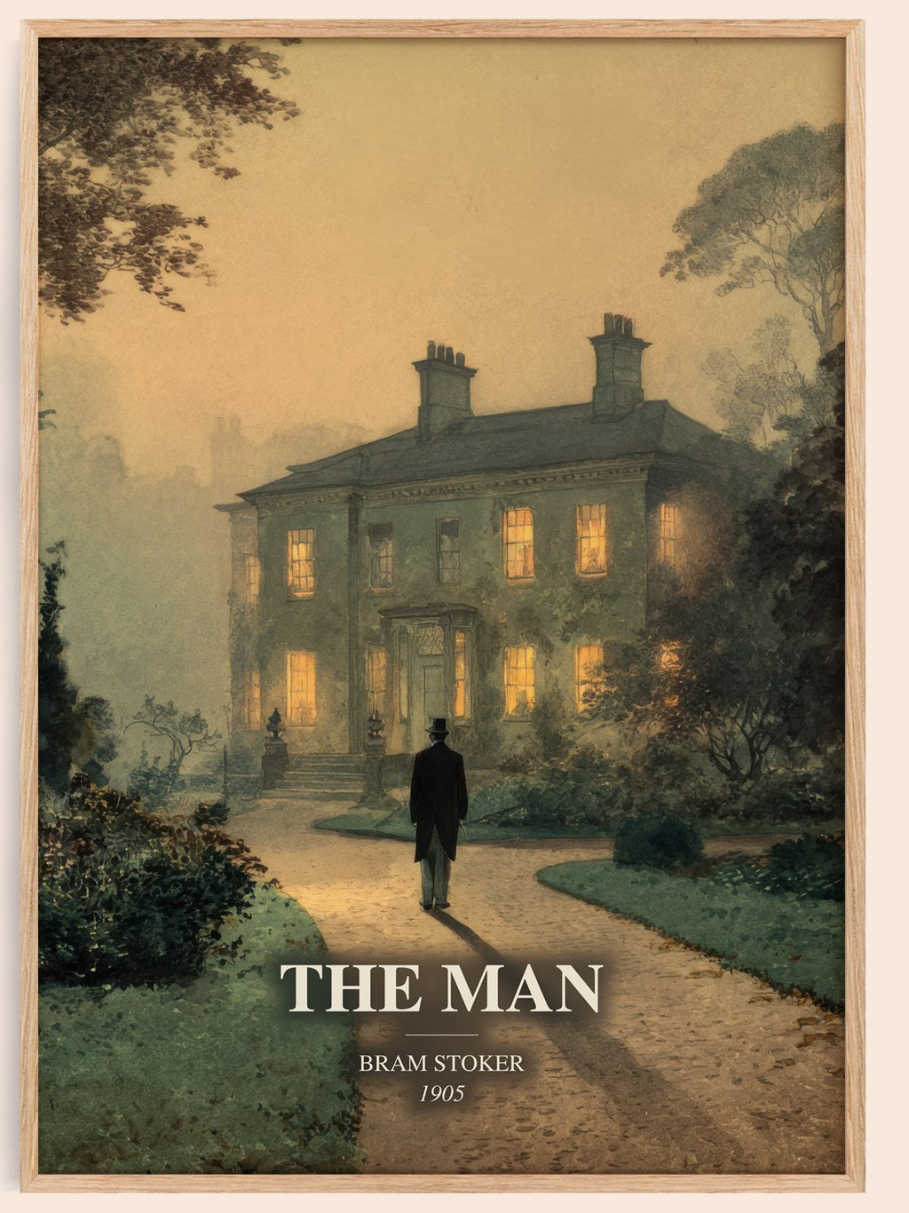 The Man watercolour book poster by Bram Stoker – framed literary art print