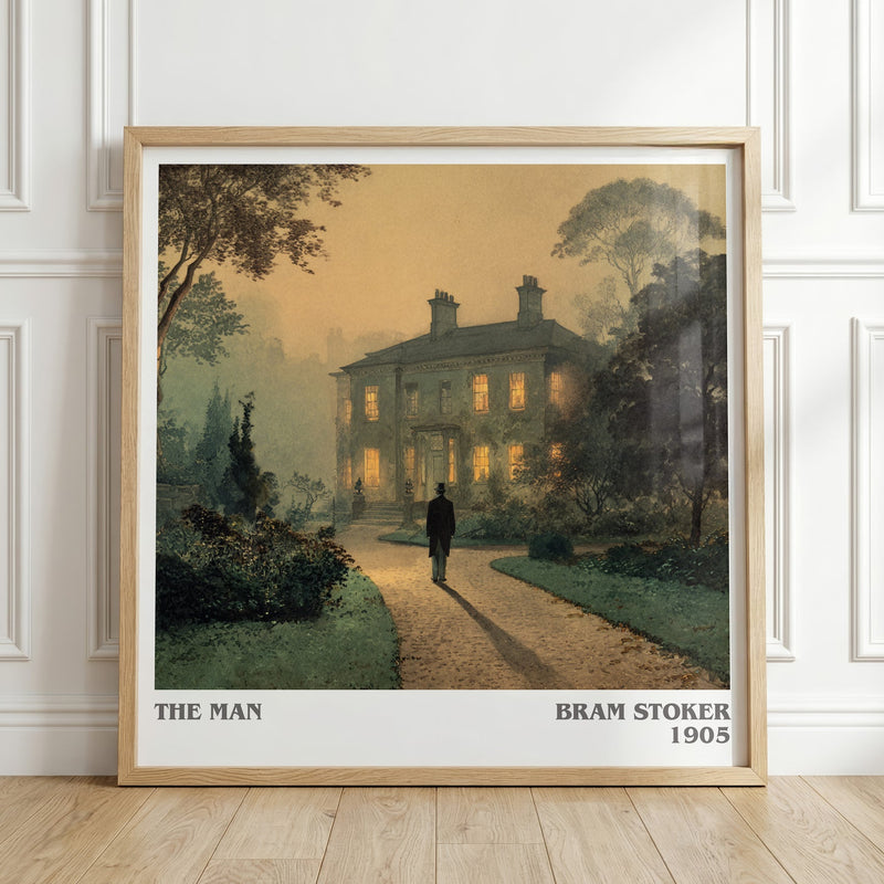 The Man literary print in frame leaning in hallway – gothic wall art