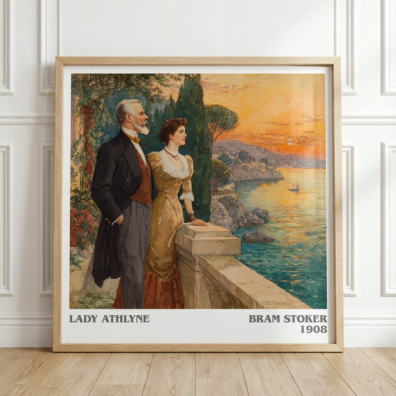 Lady Athlyne literary print in frame leaning in hallway – memoir wall art