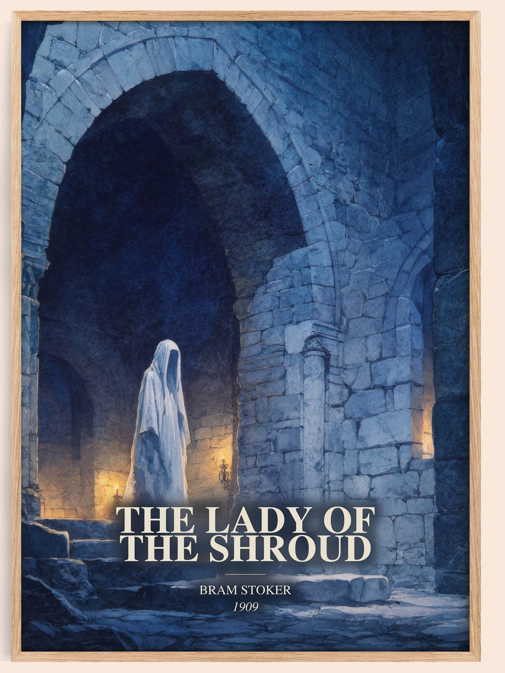 The Lady Of The Shroud watercolour book poster by Bram Stoker – framed literary art print