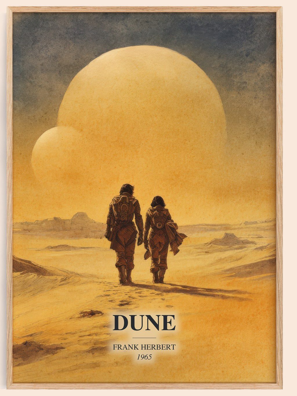 Dune watercolour book poster by Frank Herbert – framed literary art print