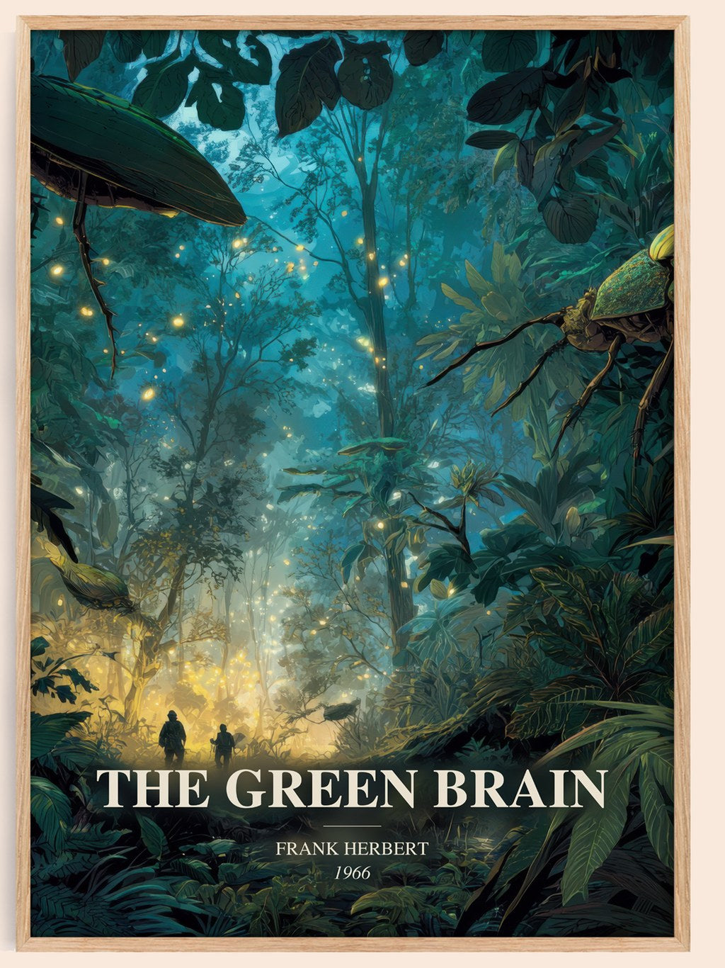 The Green Brain watercolour book poster by Frank Herbert – framed literary art print