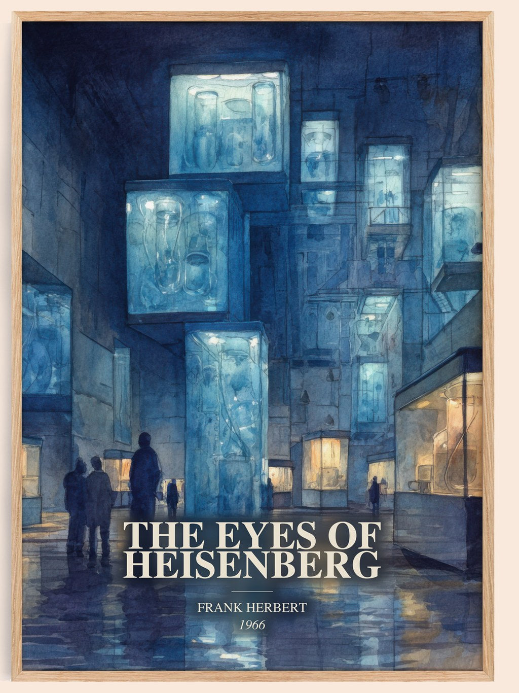 The Eyes Of Heisenberg watercolour book poster by Frank Herbert – framed literary art print