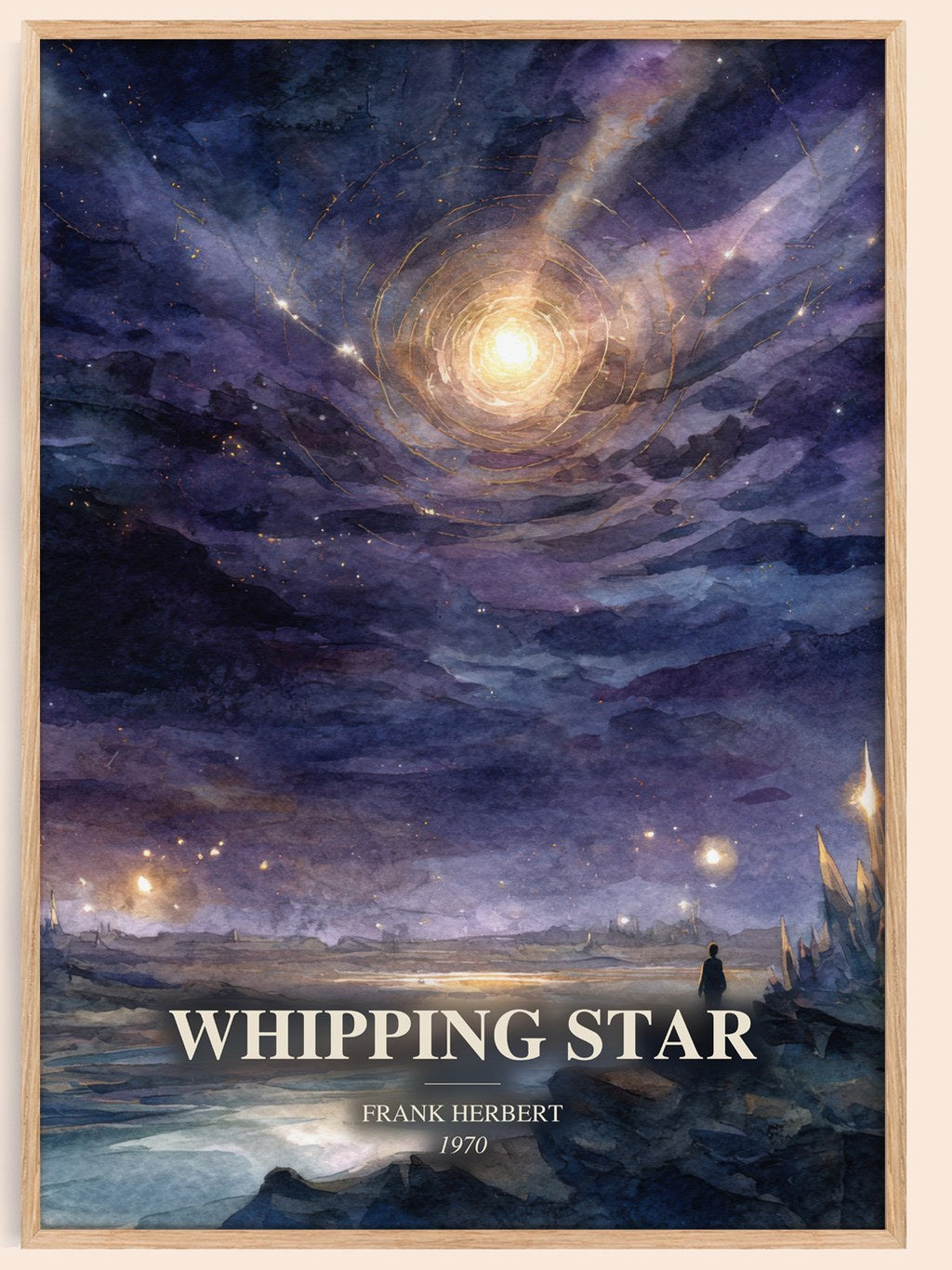 Whipping Star watercolour book poster by Frank Herbert – framed literary art print