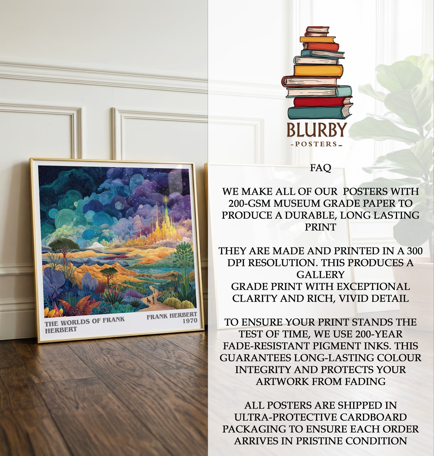The Worlds of Frank Herbert Literary Art Print by Frank Herbert