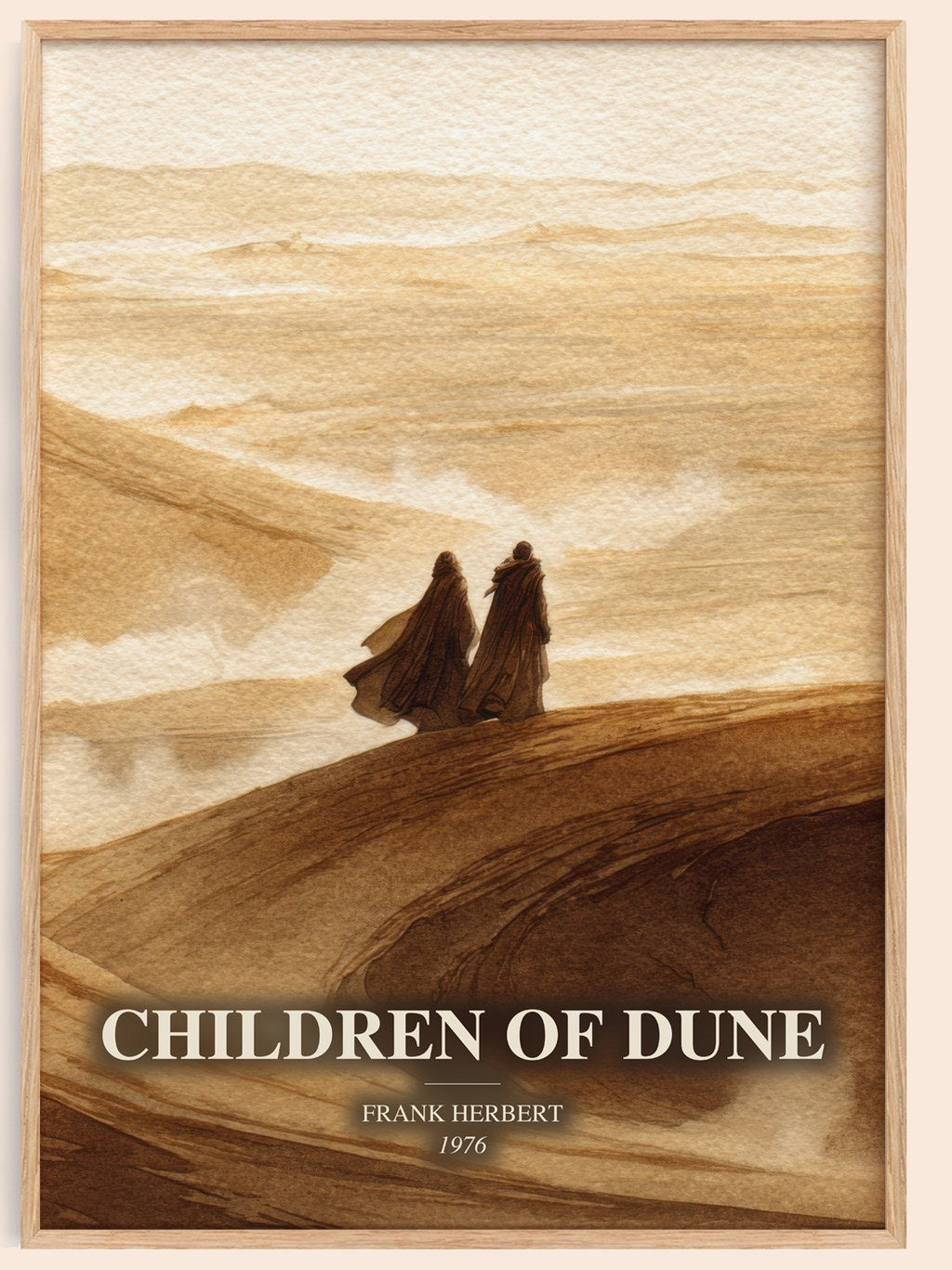 Children Of Dune watercolour book poster by Frank Herbert – framed literary art print
