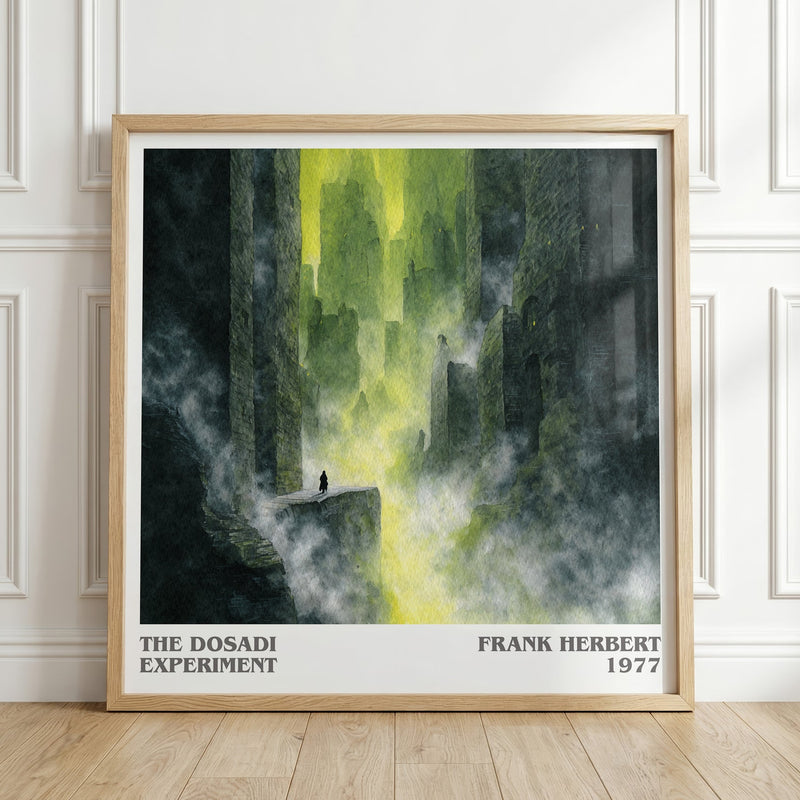 The Dosadi Experiment literary print in frame leaning in hallway – sci fi wall art
